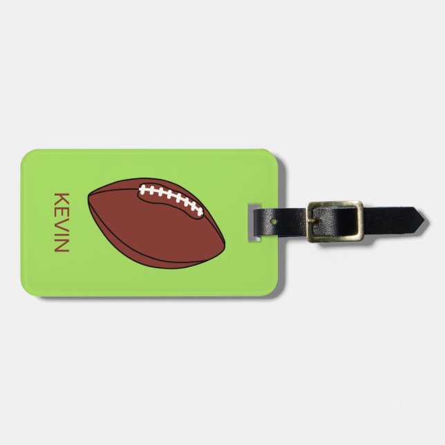 Personlig Football boll Luggage Tag Bagagebricka (Horisontell Framsida)