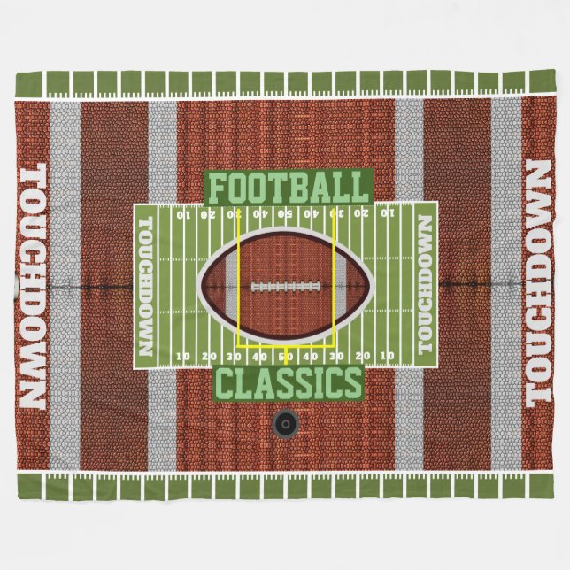 Personlig Football Classiece Blanket Fleecefilt (Framsidan (Horisontell))