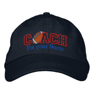 Personlig Football Coach med ditt namn Broderad Keps