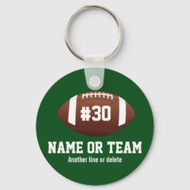 Personlig Football Design Namn, Number, Team Nyckelring