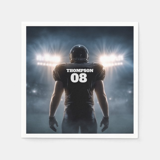 Personlig Football Födelsedagsfest Pappersservett (Framsidan)