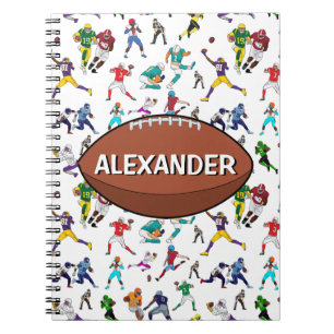 Personlig Football Illustrations Mönster Anteckningsbok