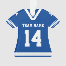 Personlig Football Jersey Blue Photo Ornament