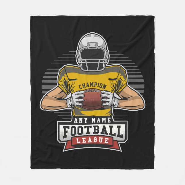 Personlig Football League Player Team Champ Fleecefilt (Framsidan)