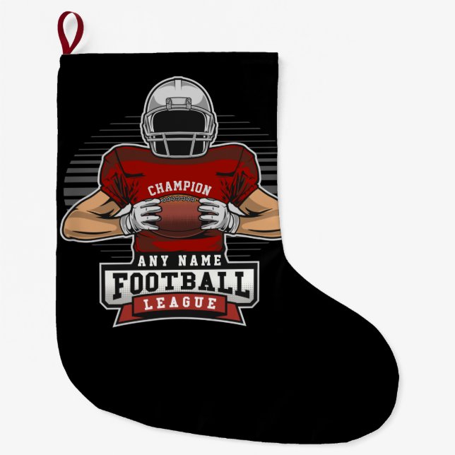 Personlig Football League Player Team Champ Stor Julstrumpa (Framsidan)