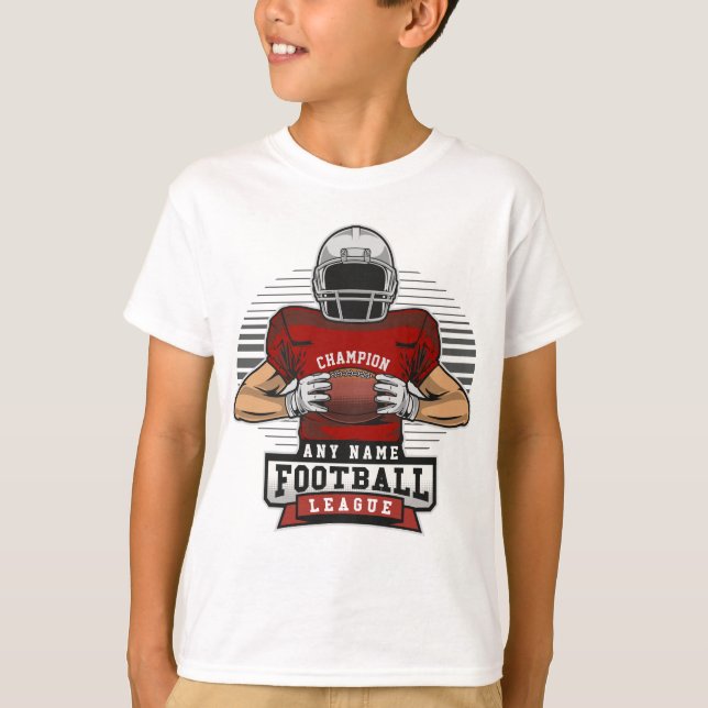 Personlig Football League Player Team Champ T Shirt (Framsida)