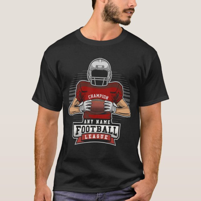 Personlig Football League Player Team Champ T Shirt (Framsida)