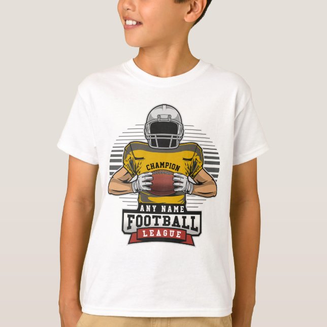 Personlig Football League Player Team Champ T Shirt (Framsida)