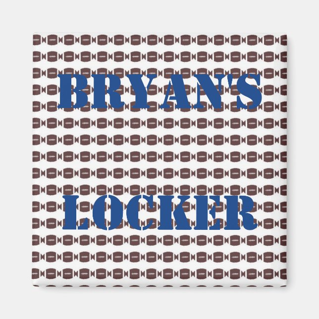 Personlig Football Locker Magnet (Framsidan)