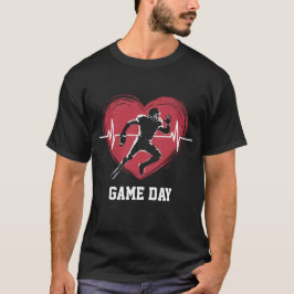 Personlig Football Player Hear-beslag Pulse T Shirt