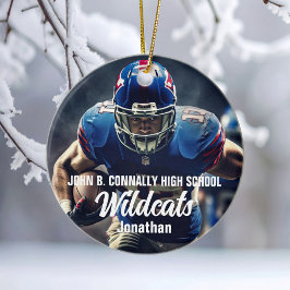 Personlig Football Player Photo High School Julgransprydnad Keramik