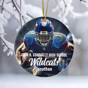 Personlig Football Player Photo High School Julgransprydnad Keramik