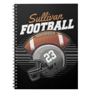 Personlig Football Player Team Number Helmet Anteckningsbok