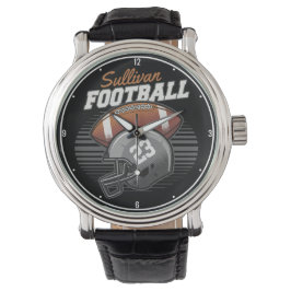 Personlig Football Player Team Number Helmet Armbandsur