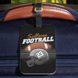 Personlig Football Player Team Number Helmet Bagagebricka