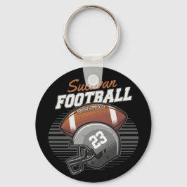 Personlig Football Player Team Number Helmet Nyckelring