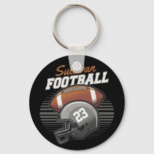 Personlig Football Player Team Number Helmet Nyckelring