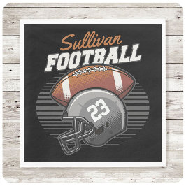 Personlig Football Player Team Number Helmet Pappersservett