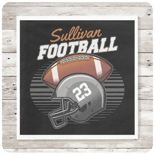 Personlig Football Player Team Number Helmet Pappersservett