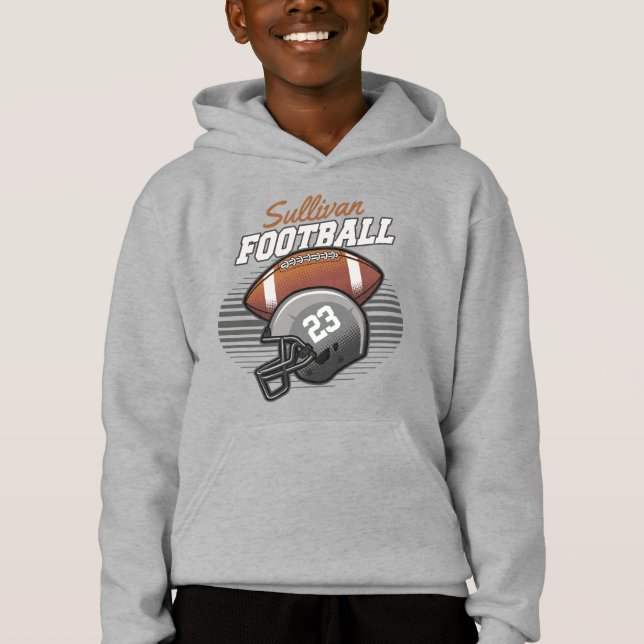 Personlig Football Player Team Number Helmet T Shirt (Framsida)