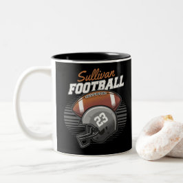 Personlig Football Player Team Number Helmet Två-Tonad Mugg
