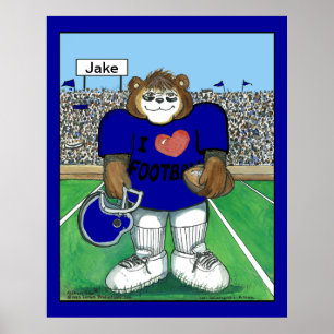 Personlig Football Poster - Färg som kan bytas ut