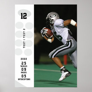 Personlig Football Poster Namn, Bild, 18 x 24