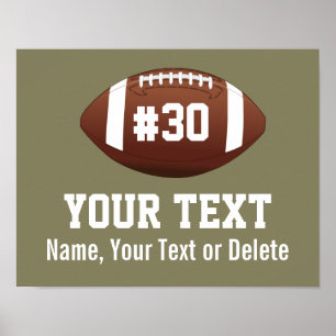 Personlig Football Sports Poster Namn nummer