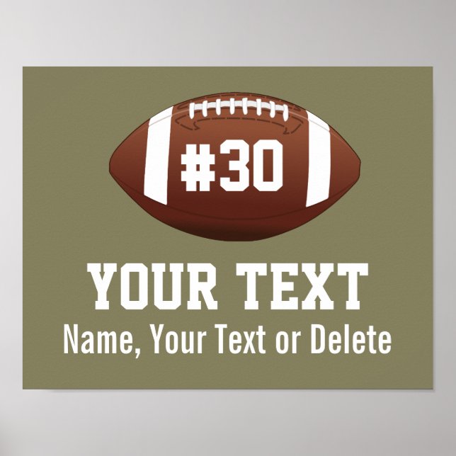 Personlig Football Sports Poster Namn nummer (Framsidan)
