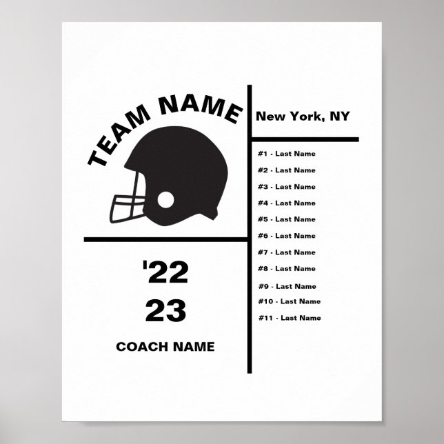 Personlig Football Team med spelare Poster (Framsidan)