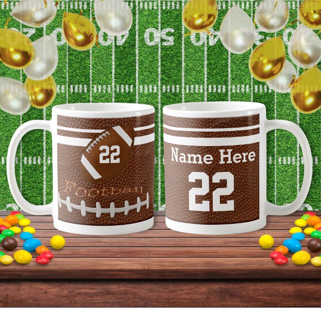 Personlig Football Team Mugg NAMN och NUMBER (Football Mugs. Football Senior Night Ideas. Football Team Gifts. Football Christmas Gift Ideas.)