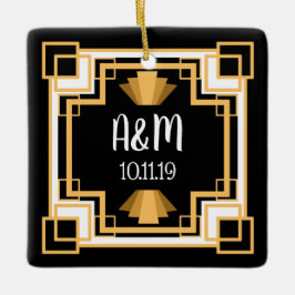 personlig för 20-talvintageGeo art déco | Julgransprydnad Keramik