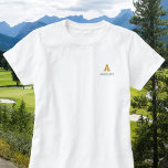 Personlig för anpassat namn för elegant, monogram broderad pikétröja<br><div class="desc">Anpassa texten och skapa personligens broderade T-shirt. Klicka på REDIGERA UTFORMNING och markera sedan en textrad för att ändra texten färg. Du kan överföra den här designen till andra Zazzle-produkter och justera den så att den passar de flesta Zazzle-objekt. StandardStudio-design är gjorda med högupplöst grafik för utskrift av professioneller. Tack...</div>