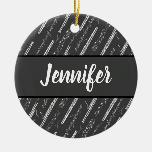 Personlig för Anpassningsbar av musikgåva från Bas Julgransprydnad Keramik (Framsidan)