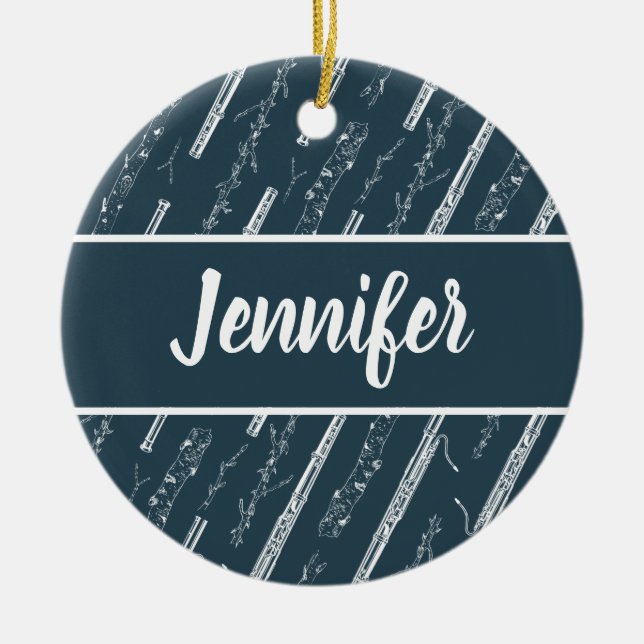 Personlig för Anpassningsbar av musikgåva från Bas Julgransprydnad Keramik (Framsidan)