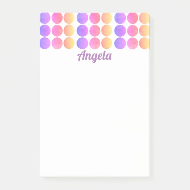 personlig för anpassningsbar av söt-pastellpunkter post-it block (Framsida)