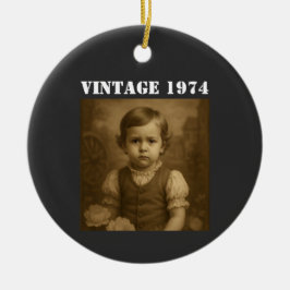 Personlig för anpassningsbar barndomsfoto och Vint Julgransprydnad Keramik