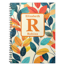 Personlig för anpassningsbarna löv  för färgämnen anteckningsbok