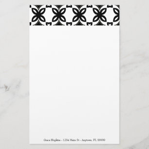 Personlig för Art Deco-blommor Brevpapper