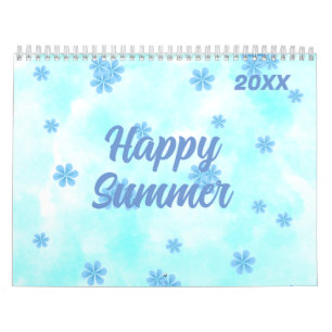 personlig för återblå blommönster kalender