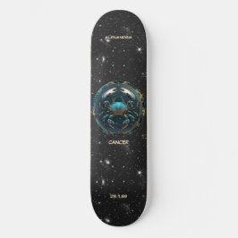 Personlig för atrologi Zodiac Sign Cancer Mini Skateboard Bräda 18,5 Cm
