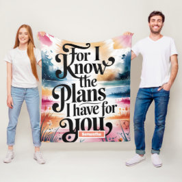 Personlig för att jag känner till de kristna plane fleecefilt