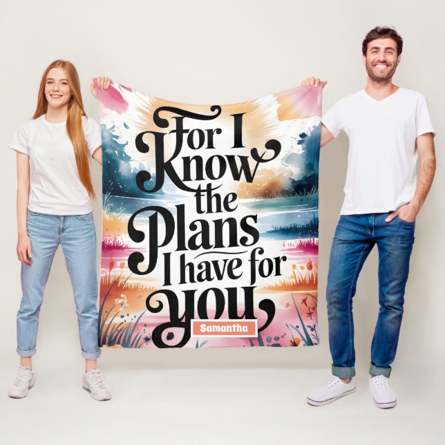 Personlig för att jag känner till de kristna plane fleecefilt (På plats)