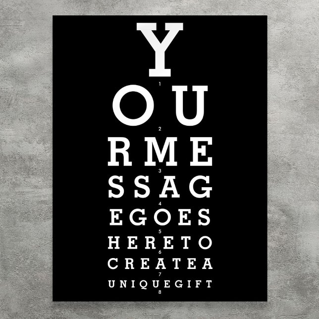 Personlig för  av visningsdiagram för roligt poster (Fun Eyesight Test Chart Personalized Message)