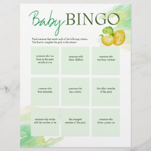 Personlig för babydusch baby bingo-spel brevhuvud