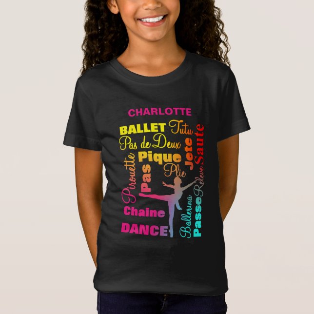 Personlig för Ballet Danina Girls Cute T Shirt (Framsida)