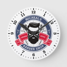 Personlig för Barber Shop-köpen Rund Klocka