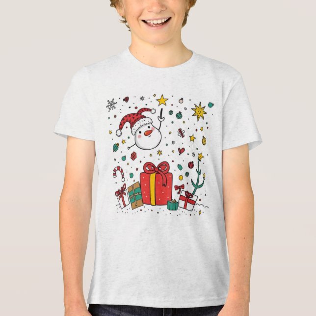 personlig för barn för söt julfest t shirt (Framsida)