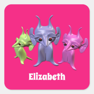 Personlig för barn. fyrkantigt klistermärke