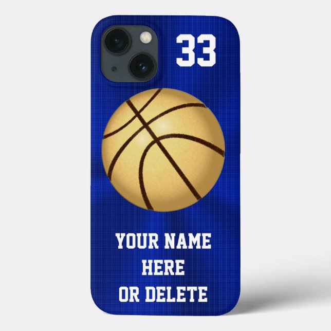 Personlig för Basketball-telefonväskor, blått och  (Baksida)